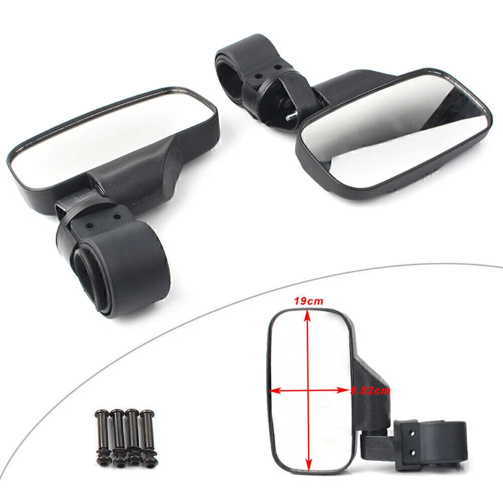 Set of 2 Rear View Side Mirrors for Polaris RZR Yamaha UTV ATV (1.75" 2")
