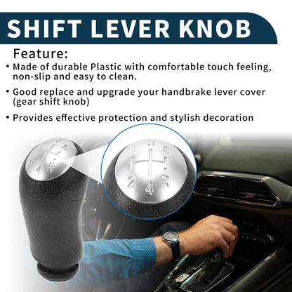 5 Speed Manual Gear Shift Knob for Renault Megane II (2002–2008) Black Plastic
