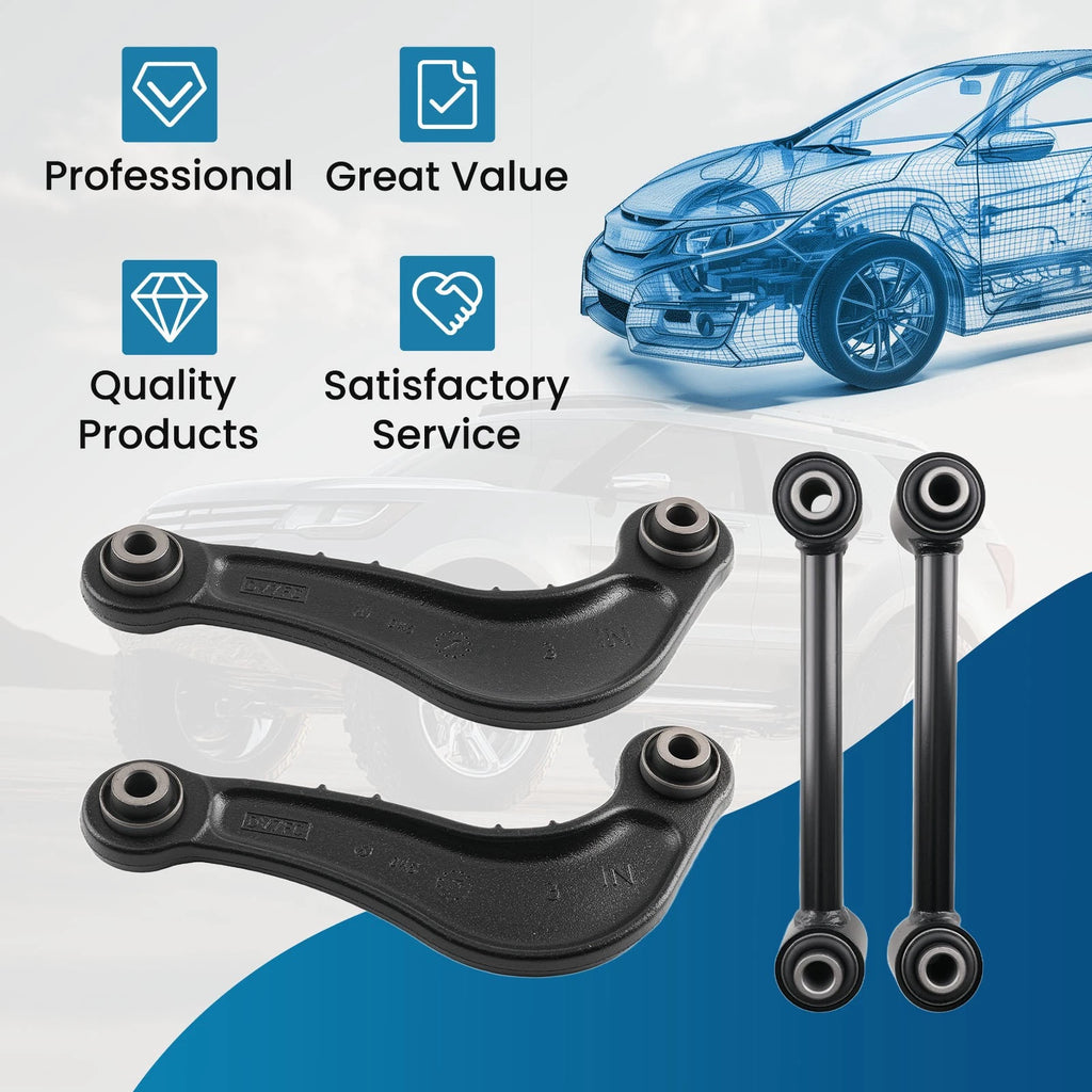 4X Forward Lower Rear Upper Control Arms Kit for Ford Edge Lincoln MKZ (2007–2010)