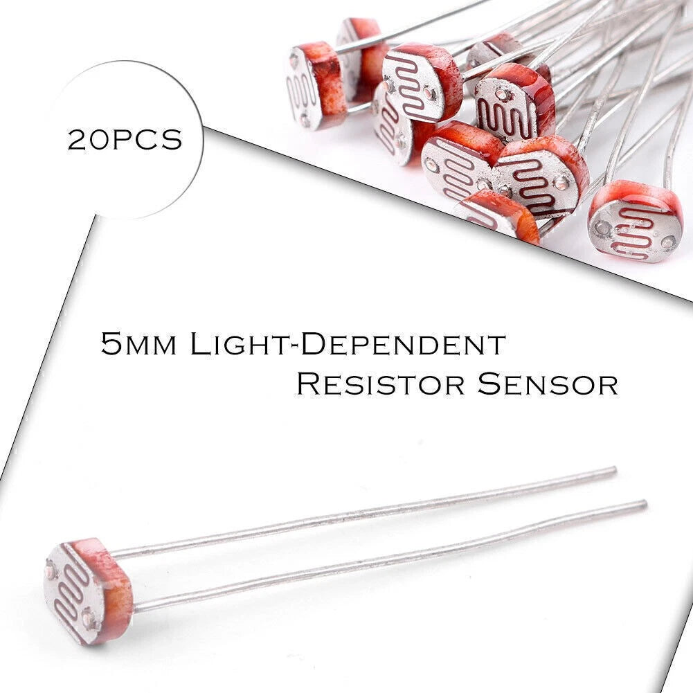 20PCS Photoresistor LDR CDS 5mm Light-Dependent Resistor Sensor GL5516