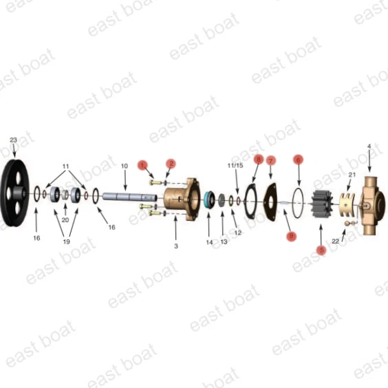 Water Pump Repair Kit for Volvo OMC 3.0 4.3 5.0 5.7 5.8 7.4 8.2 L (3854287)