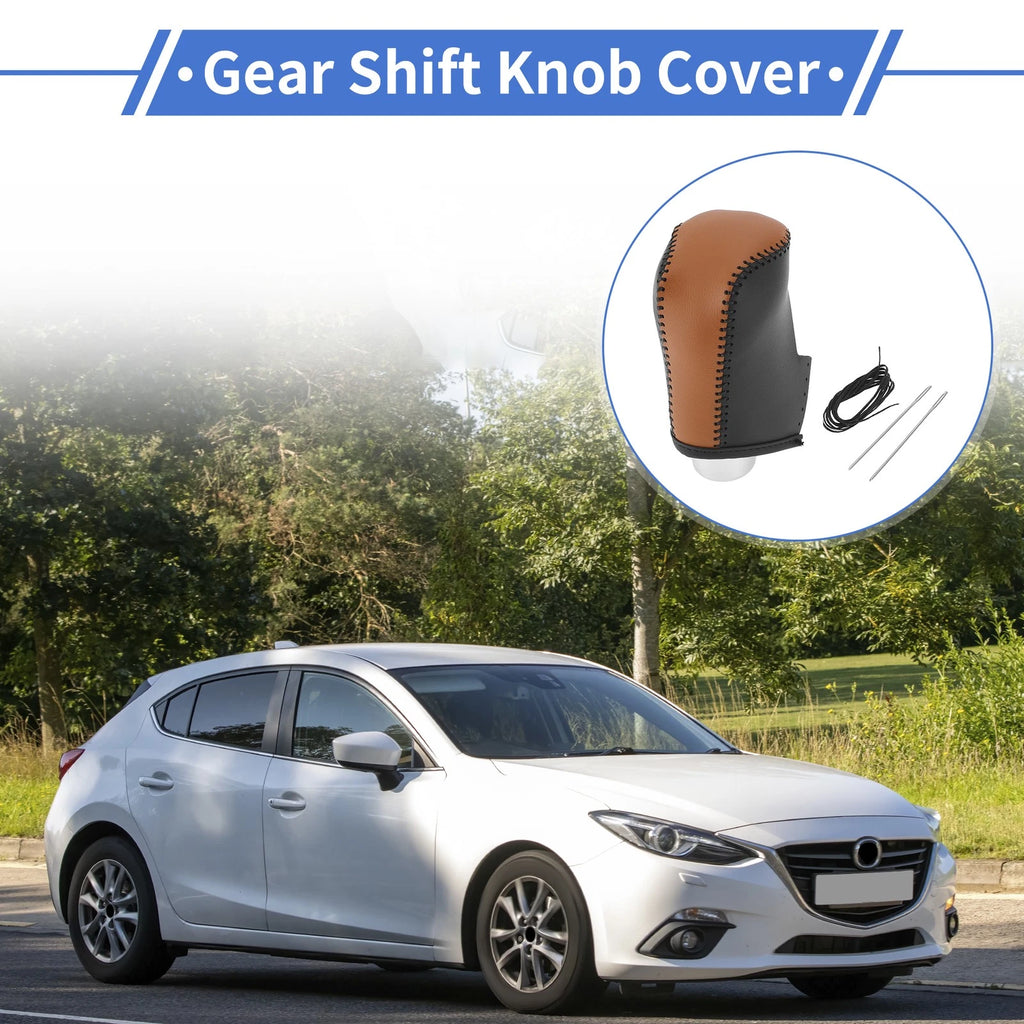 Gear Shift Knob Cover Replacement for Mazda 3 (2014–2018) Faux Leather