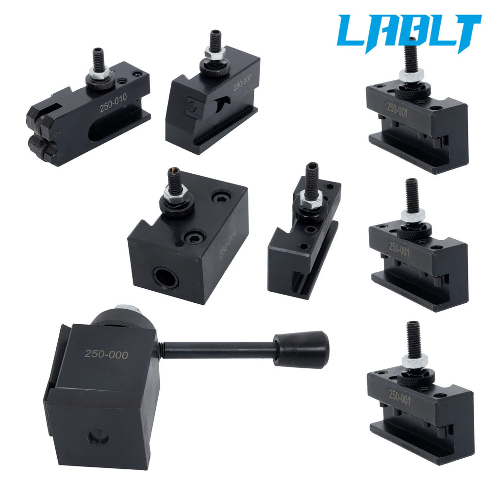 8Pcs Wedge Type Tool Post Set for Mini Lathe up to 8" (LABLT 250-000)