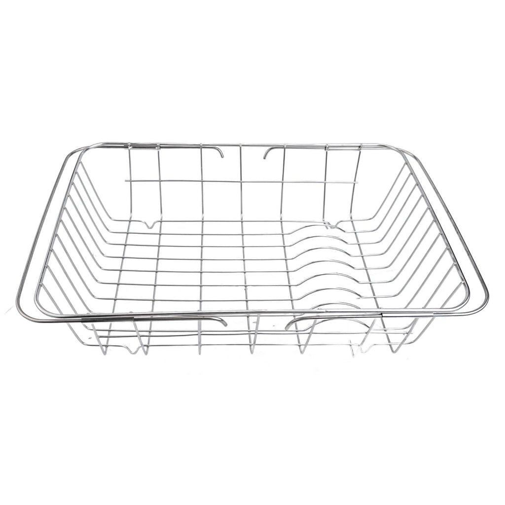 Adjustable Over the Sink Dish Rack Holder - Non-Slip Rubber