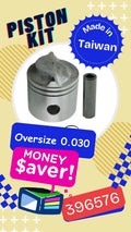 Piston Kit 0.030 + Ring for OMC Johnson Evinrude Outboard E35RENR (1968–1990)