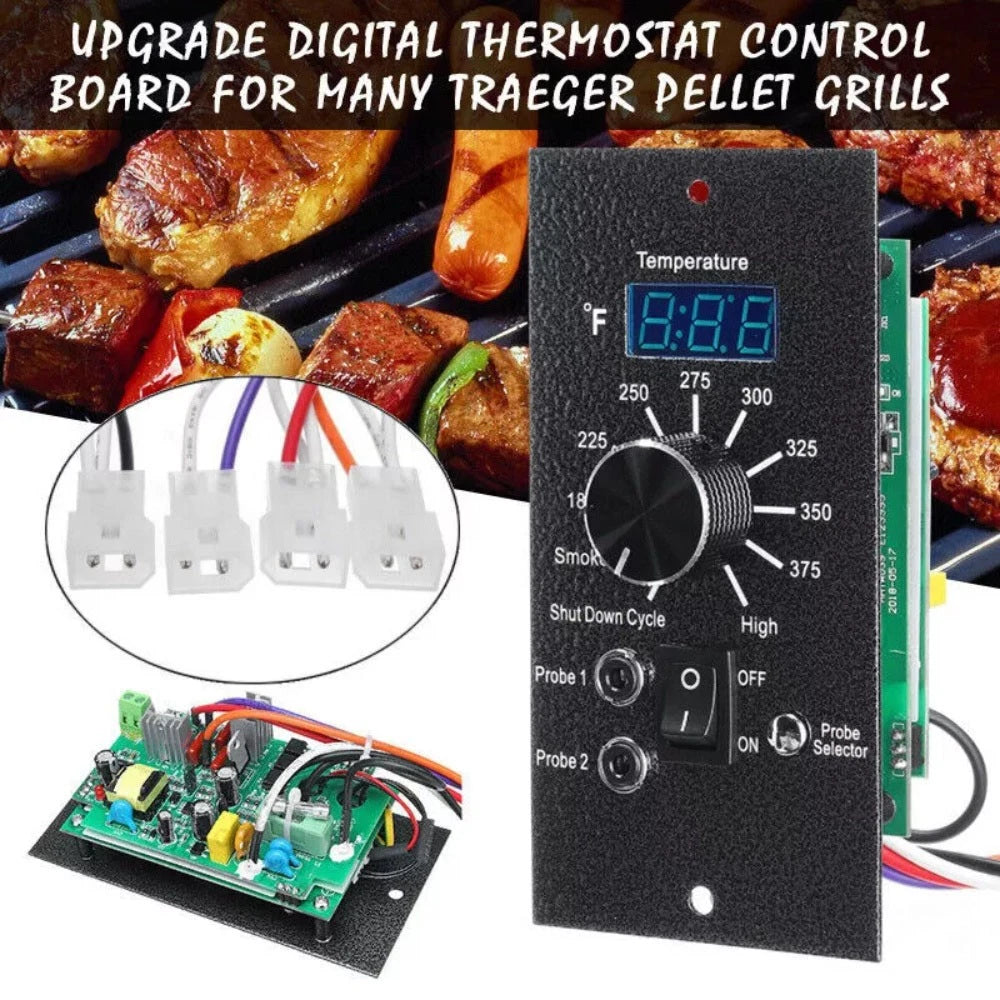 Thermostat Controller Board & 2 Meat Probes for Traeger Grills