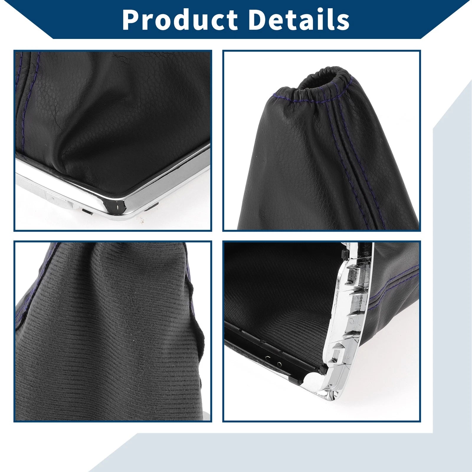 1 Pc Gear Shift Gaiter for Ford Focus (2005–2012) Black Blue Leather