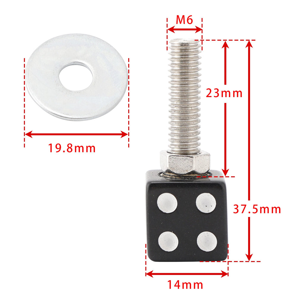2X License Plate Bolt Screws for Motorcycle Chopper Bobber (Custom Black Plastic)
