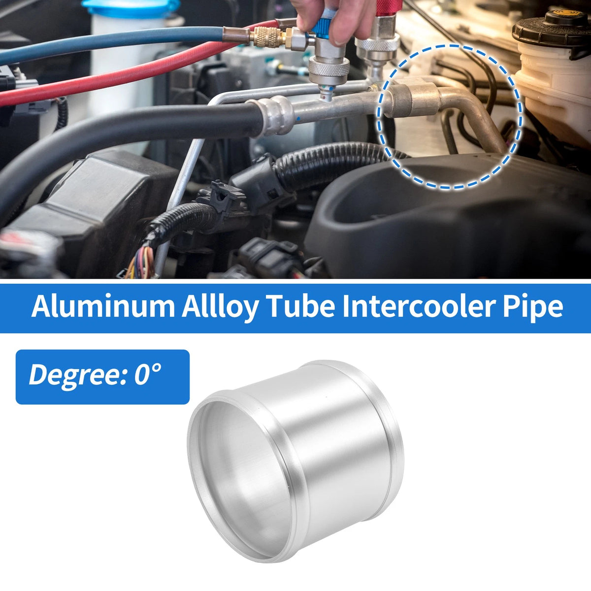 3.5" OD Intercooler Pipe for - Brushed Silver Tone