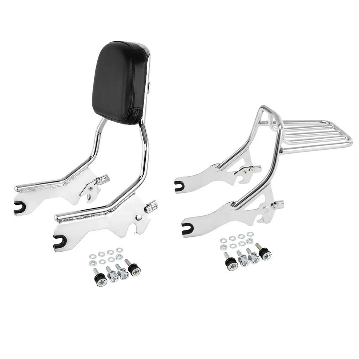 Chrome Sissy Bar Backrest Pad for Harley Softail (2018–2025)