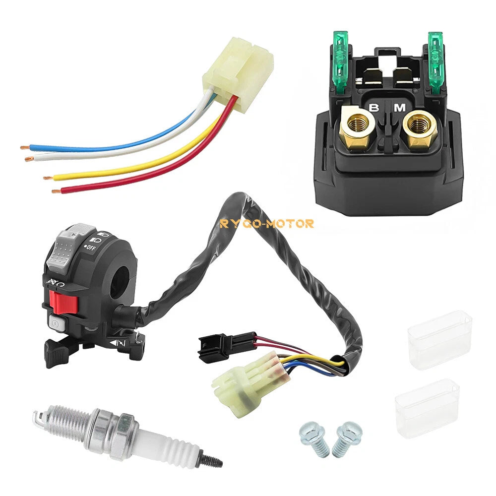 Handlebar Switch & Starter Solenoid Relay Kit for Yamaha Grizzly 350 400 660 (2007–2014)