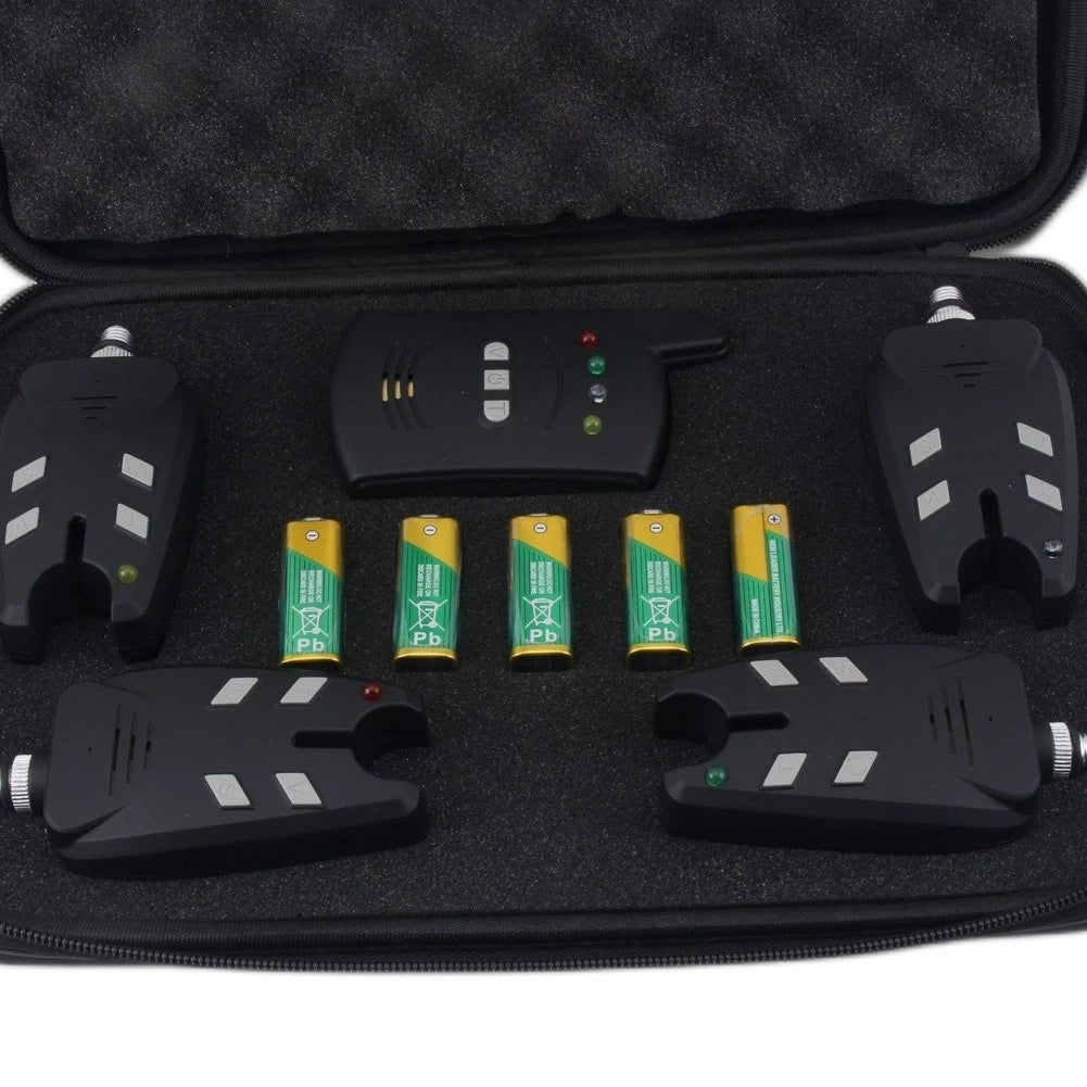 Fishing Alarm Box Set 1 Plus 4 Induction Gear Bag with Zipper and Soft Lining