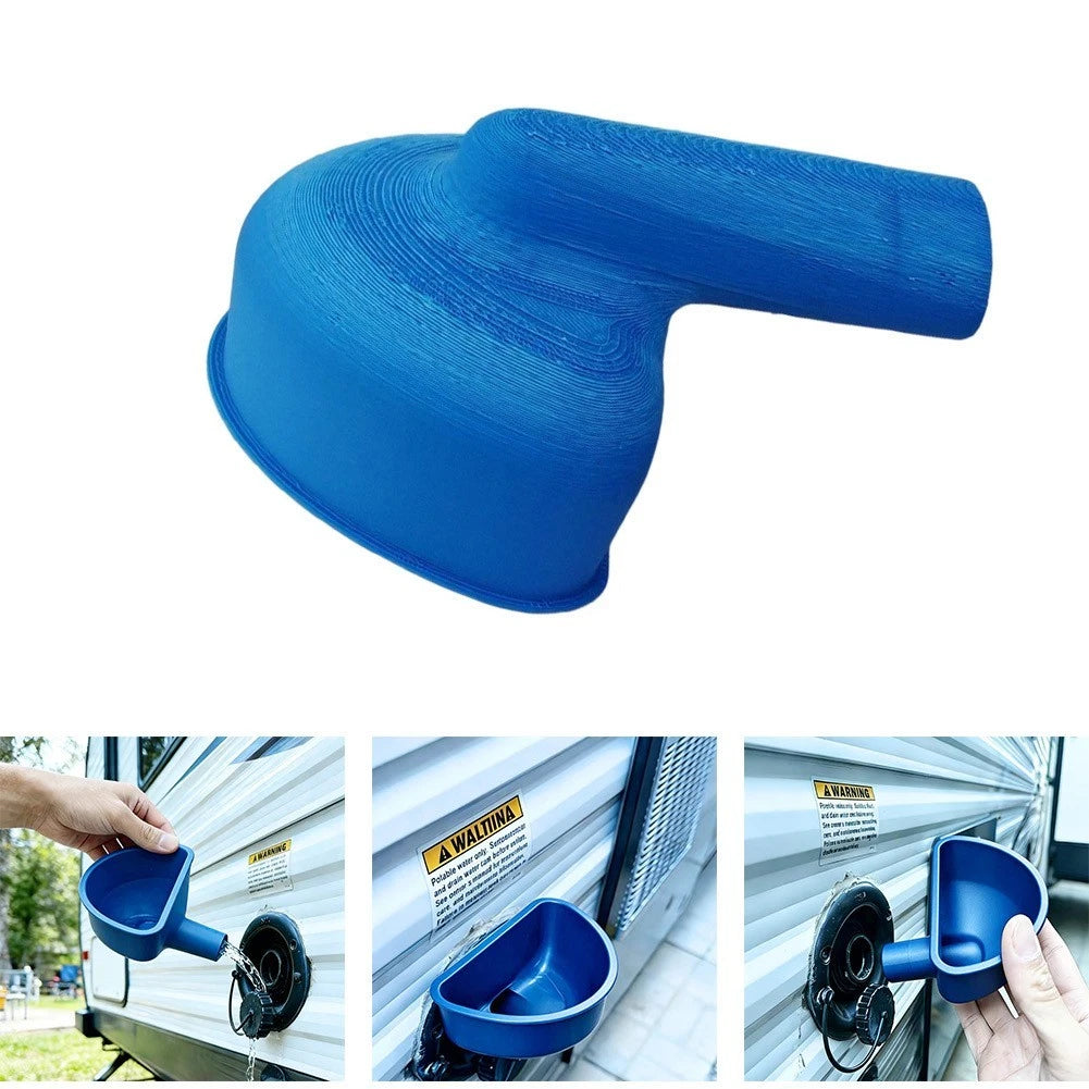 2-Piece Water Filler Funnel with Overflow Control for RV Trailers