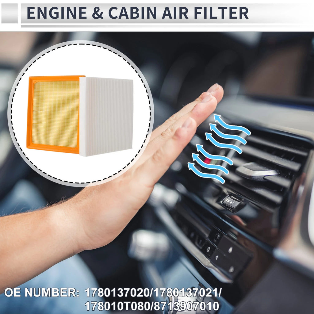 Cabin Air Filter Combo Set Replacement for Toyota Prius 2012–2015