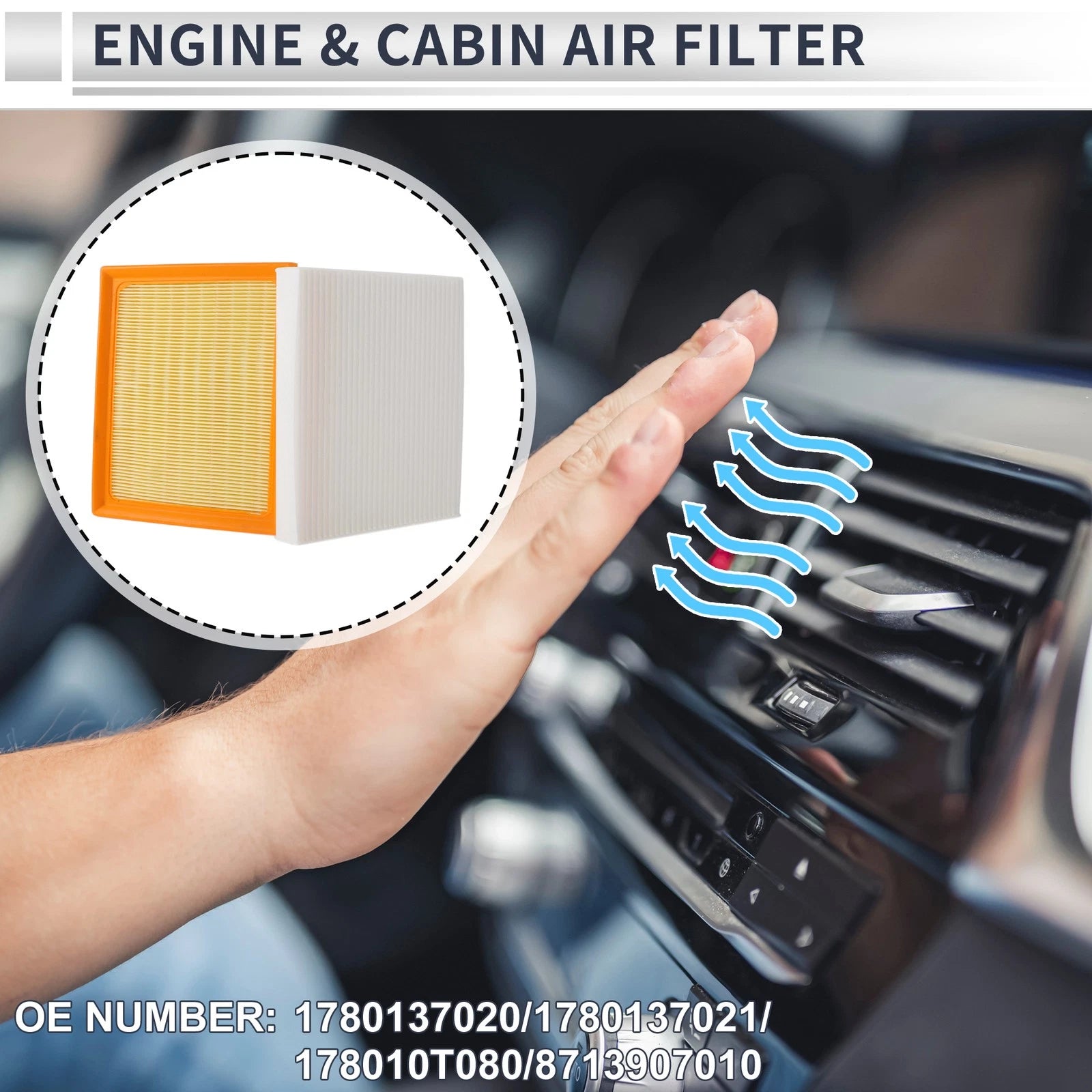Cabin Air Filter Combo Set Replacement for Toyota Prius 2012–2015