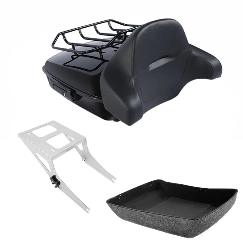 Chopped Trunk Backrest Rack Mount for Harley Softail Fatboy (2008–2017)