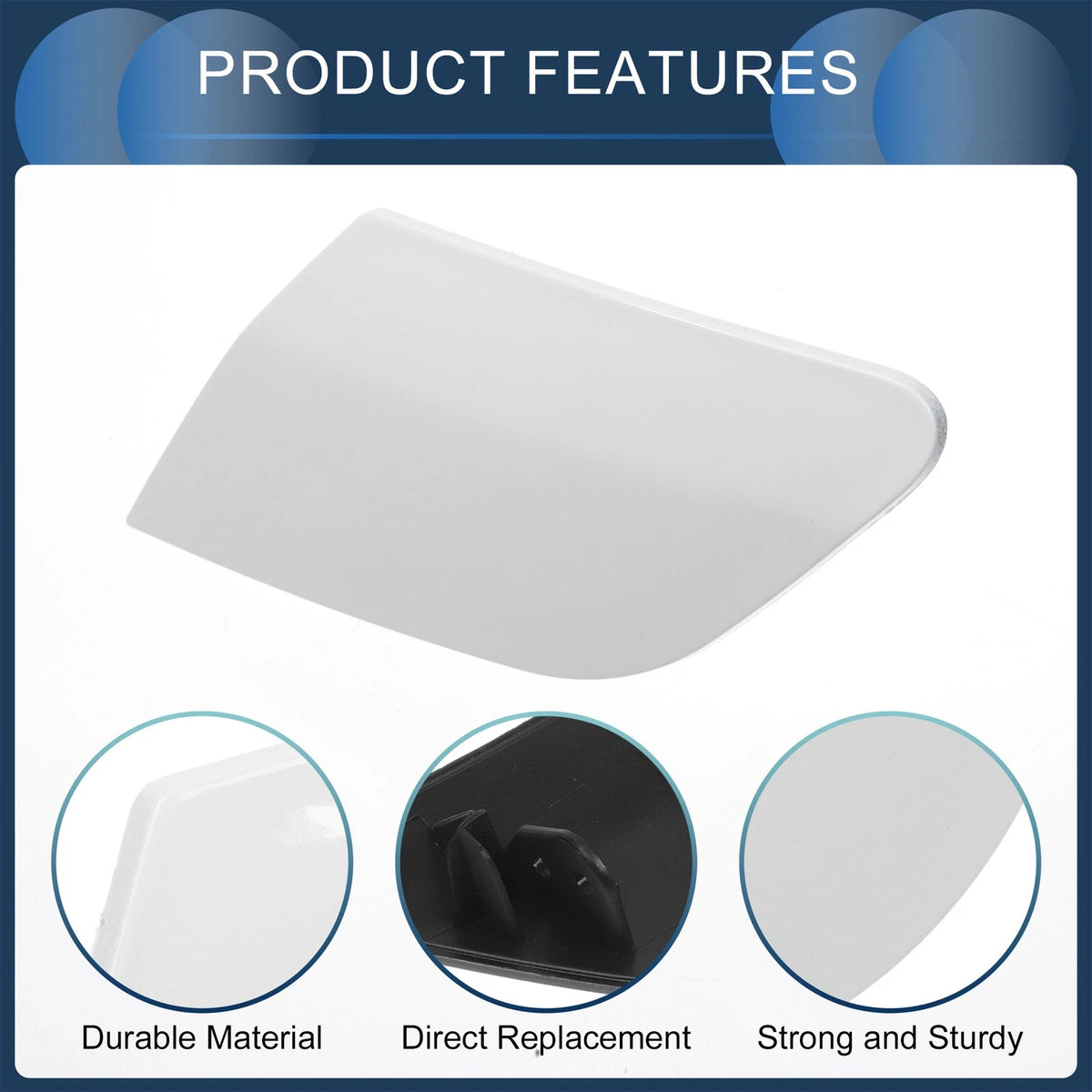 Front Left Washer Nozzle Cover Cap for VW Golf V MK5 GTI R32 (2003–2009) White