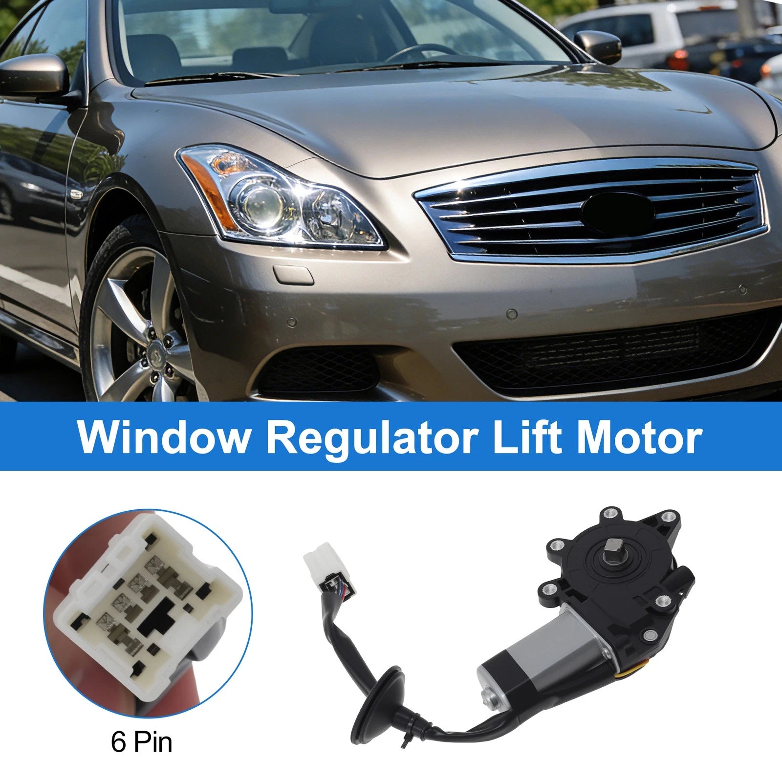 Left Front Power Window Regulator Lift Motor for Infiniti FX35 (2003–2008)