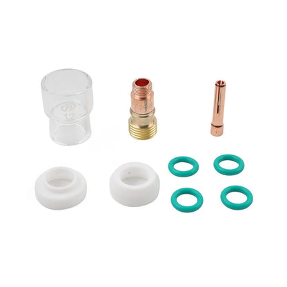 9pcs TIG Welding Stubby Gas Lens #12 Pyrex Cup Kit for Universal Use