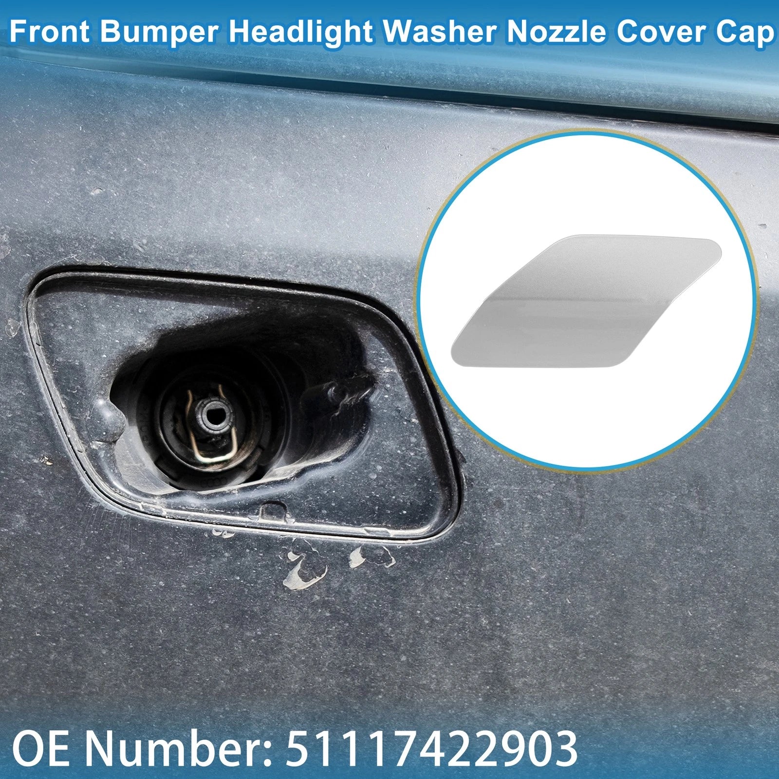 Front Left Washer Nozzle Cover Cap Replacement for BMW X6 (2015–2019)