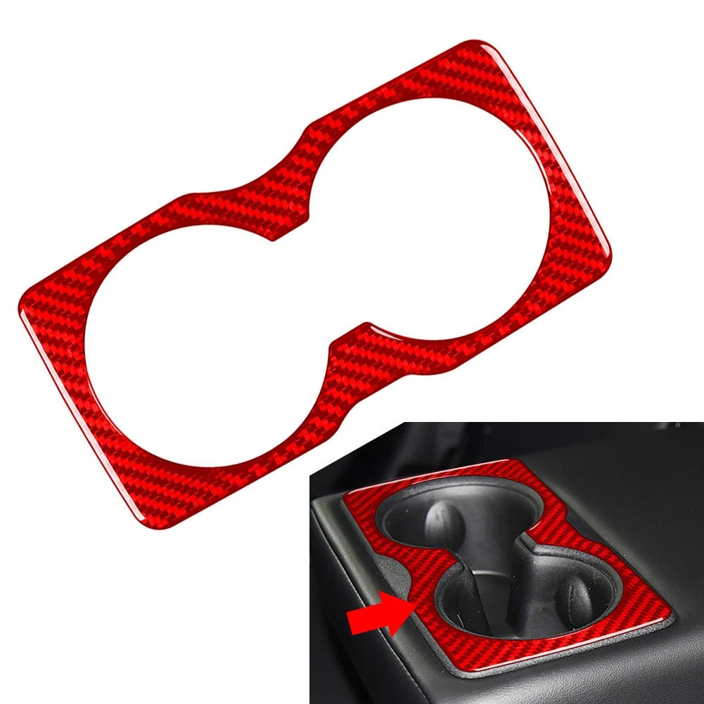 Rear Water Cup Holder Panel Cover Trim for Jeep Cherokee (2014–2022) Carbon Red