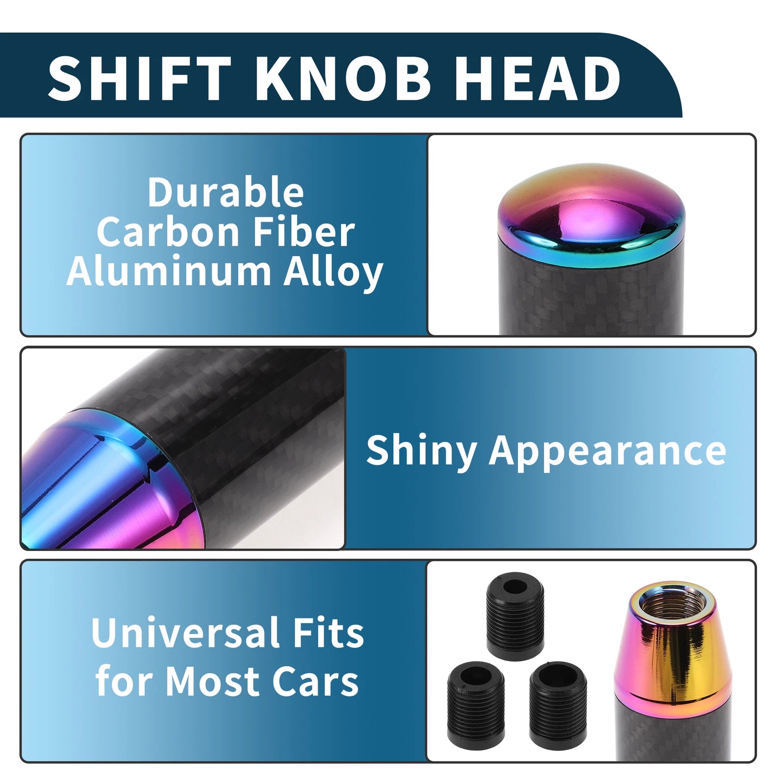 Shift Knob for Universal Vehicles (13cm, Aluminum Alloy, Multicolor)
