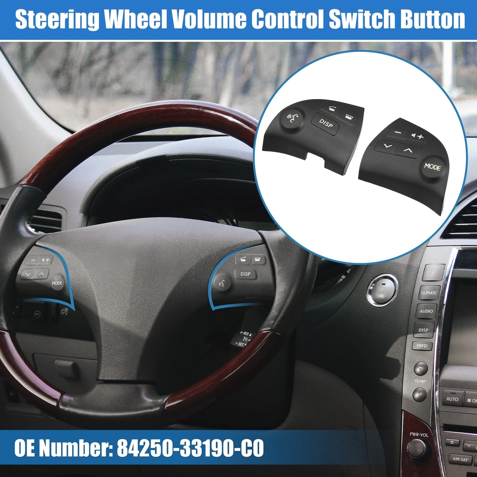 2X Steering Wheel Volume Control Switch Button for Lexus 84250-33190-C0