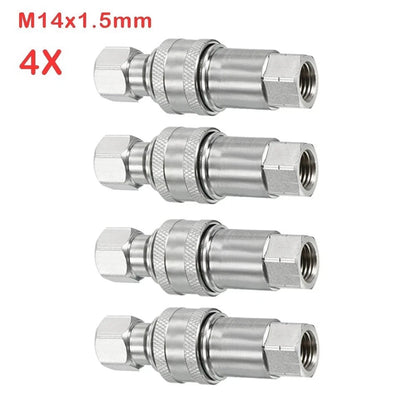 4Pcs Hydraulic Quick Connect Coupler M14x1.5mm for Hydraulic Machinery
