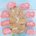 8 Piece Cookie Cutters Set for Construction Vehicles (Baking Tool)