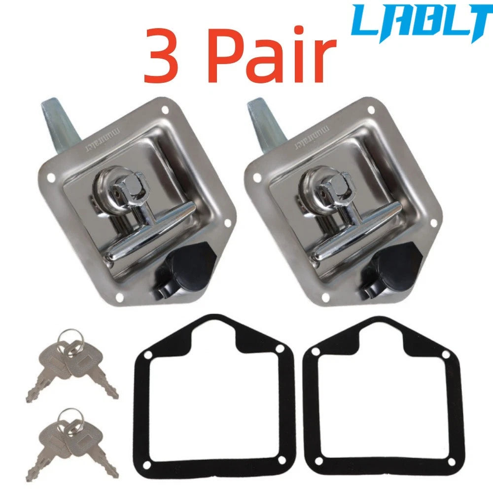 6PCS Trailer Door Latch T-Handle Lock for Camper Truck Tool Box