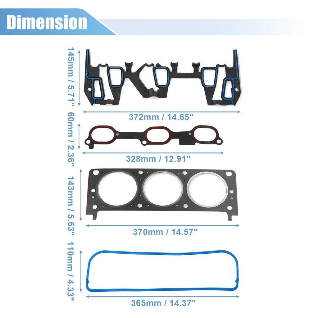 Engine Cylinder Head Gasket Set Replacement for Pontiac Buick Chevy 3.1L (79–79)
