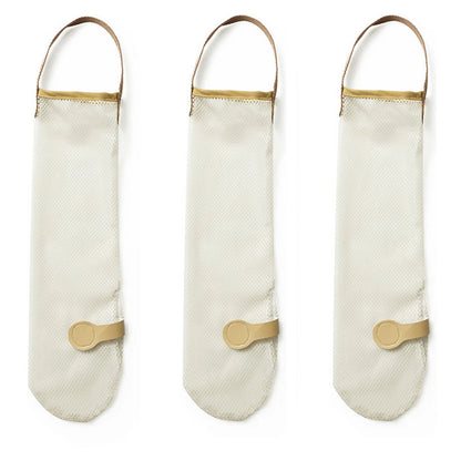 3 Pack Mesh Onion Garlic Storage Bags for Kitchen Wall Hanging
