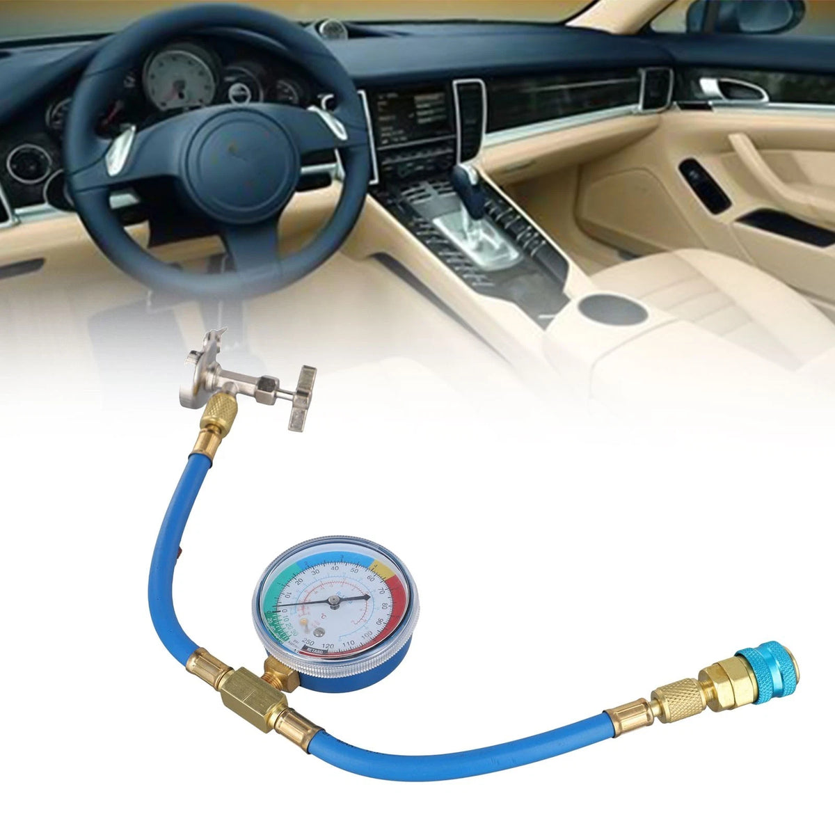 AC Recharge Hose with Gauge for Reliable Car (R134A)