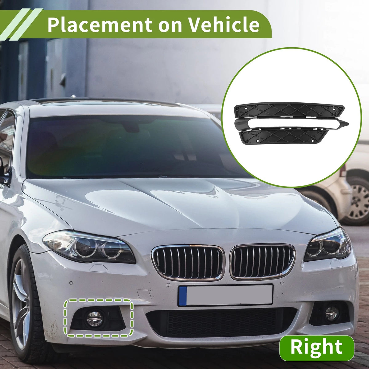 Front Right Fog Light Grill Replacement for Mercedes-Benz C350 (2008–2014)
