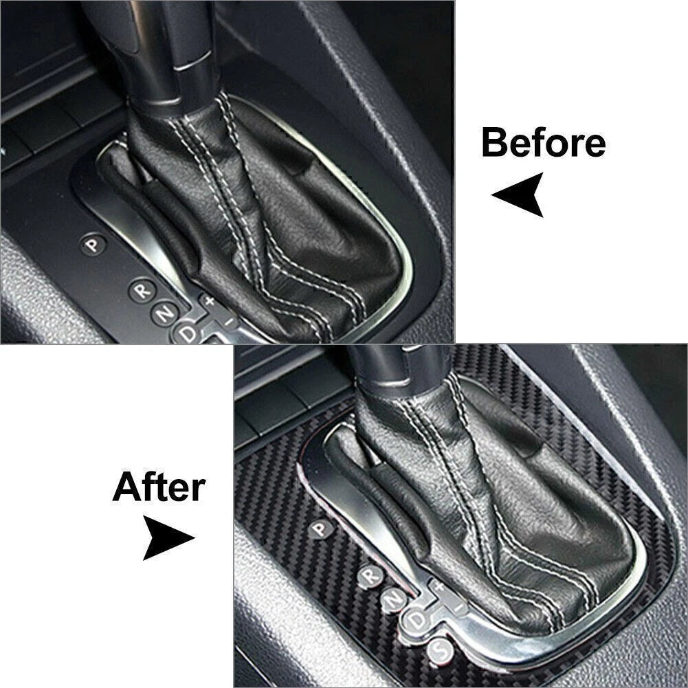Gear Shift Panel Cover for Volkswagen Golf 6 MK6 (2008–2012) Red Carbon