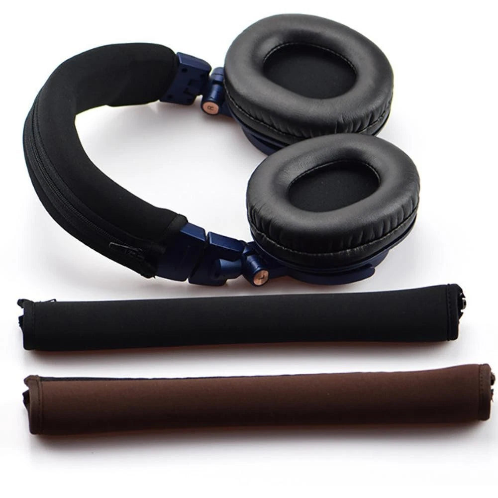 Headset Cushions Bumper for ATH-M50X M30X M40X (Black/Brown)