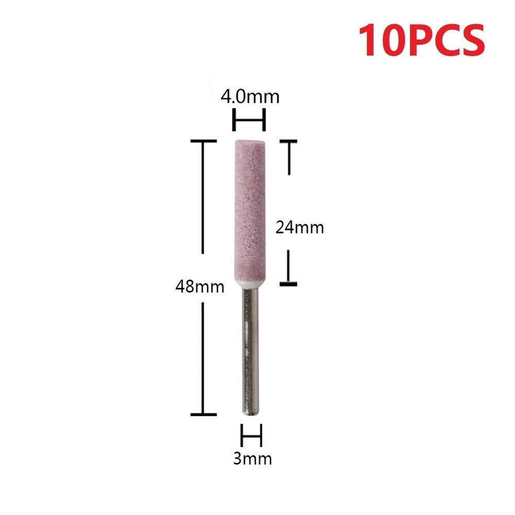 10Pcs Red Corundum Grinding Heads for Chainsaw Sharpener