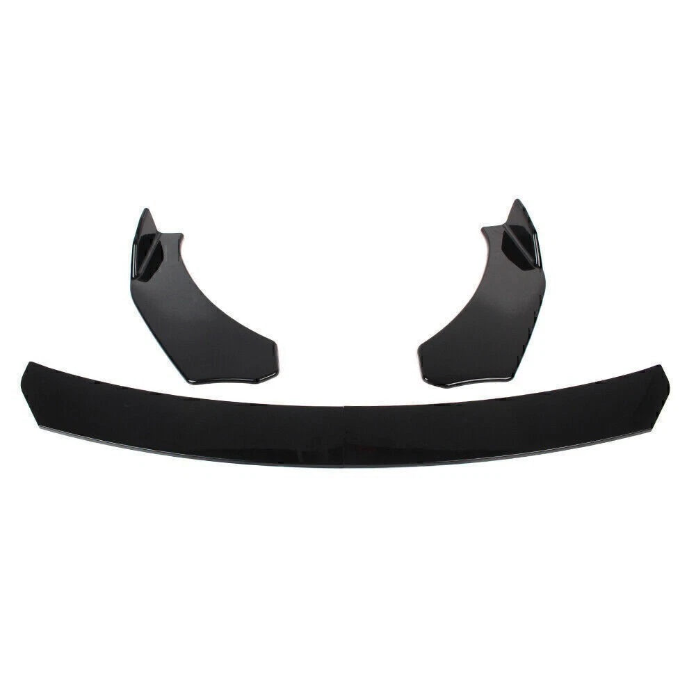 Front Bumper Lip Chin Spoiler Splitter for Universal Fit (Glossy Black)