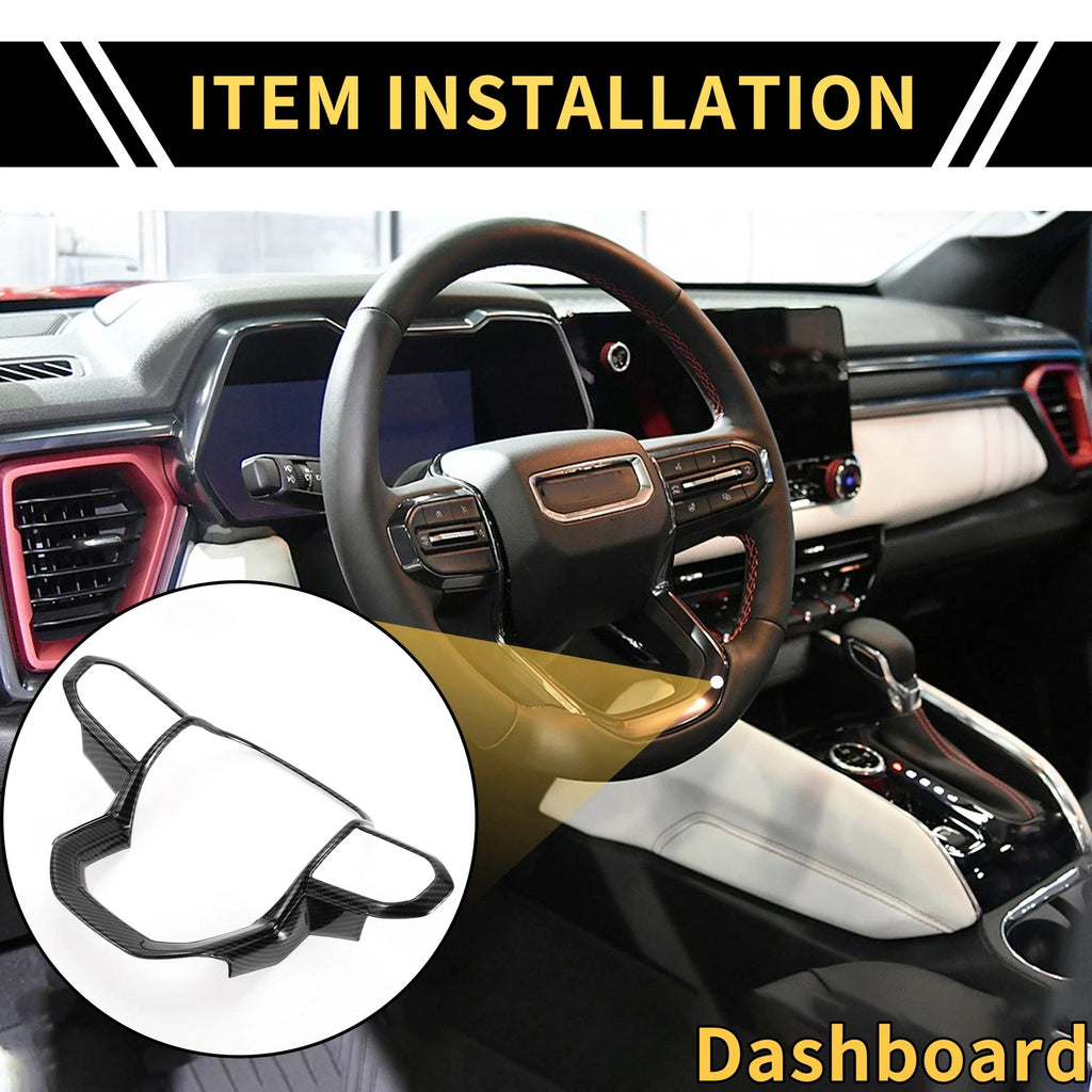 Steering Wheel Cover Trims for Chevy Colorado (2023–2024) Carbon Fiber Pattern