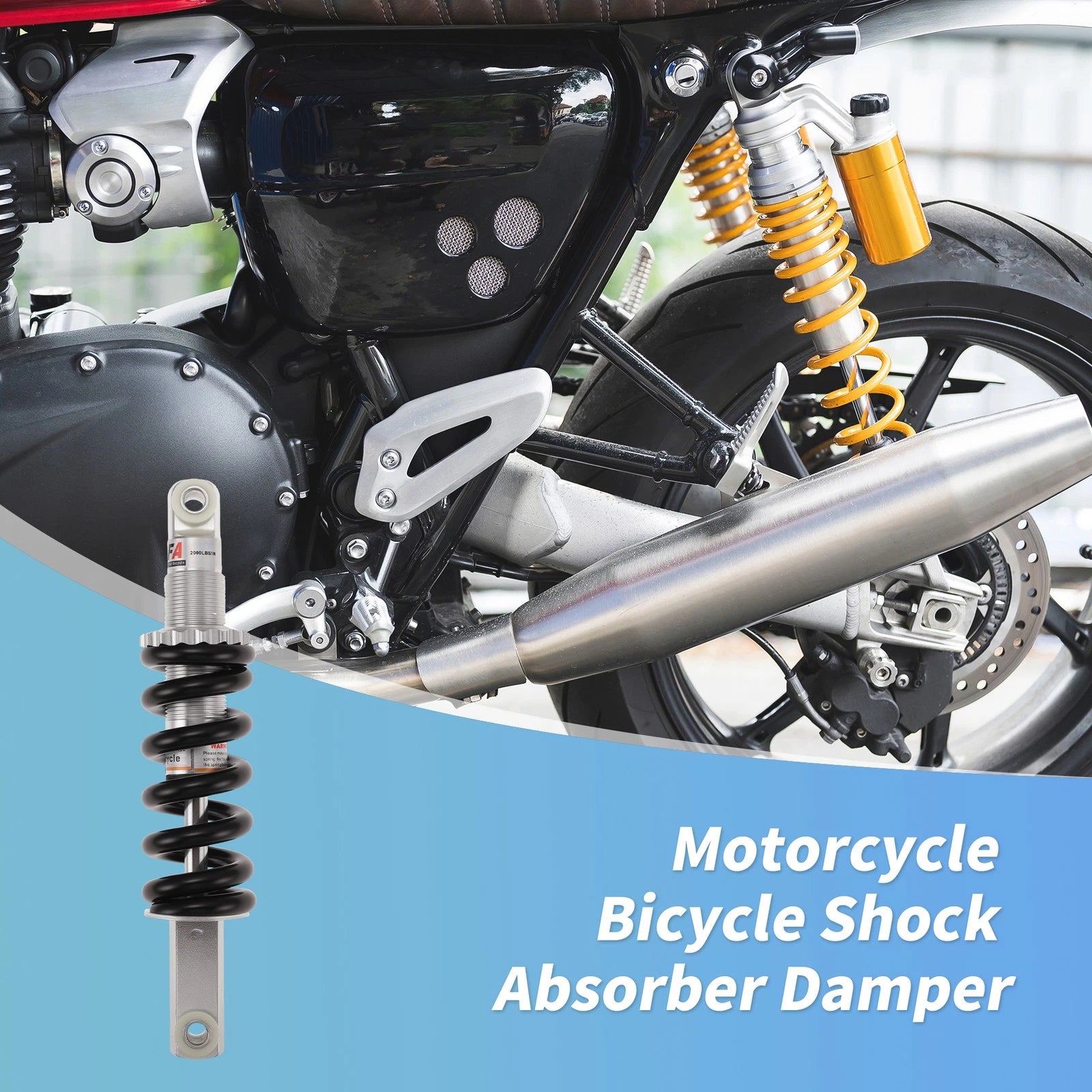 Coil Spring Suspension for Bicycle Motorcycle (215mm, 2000lbs)
