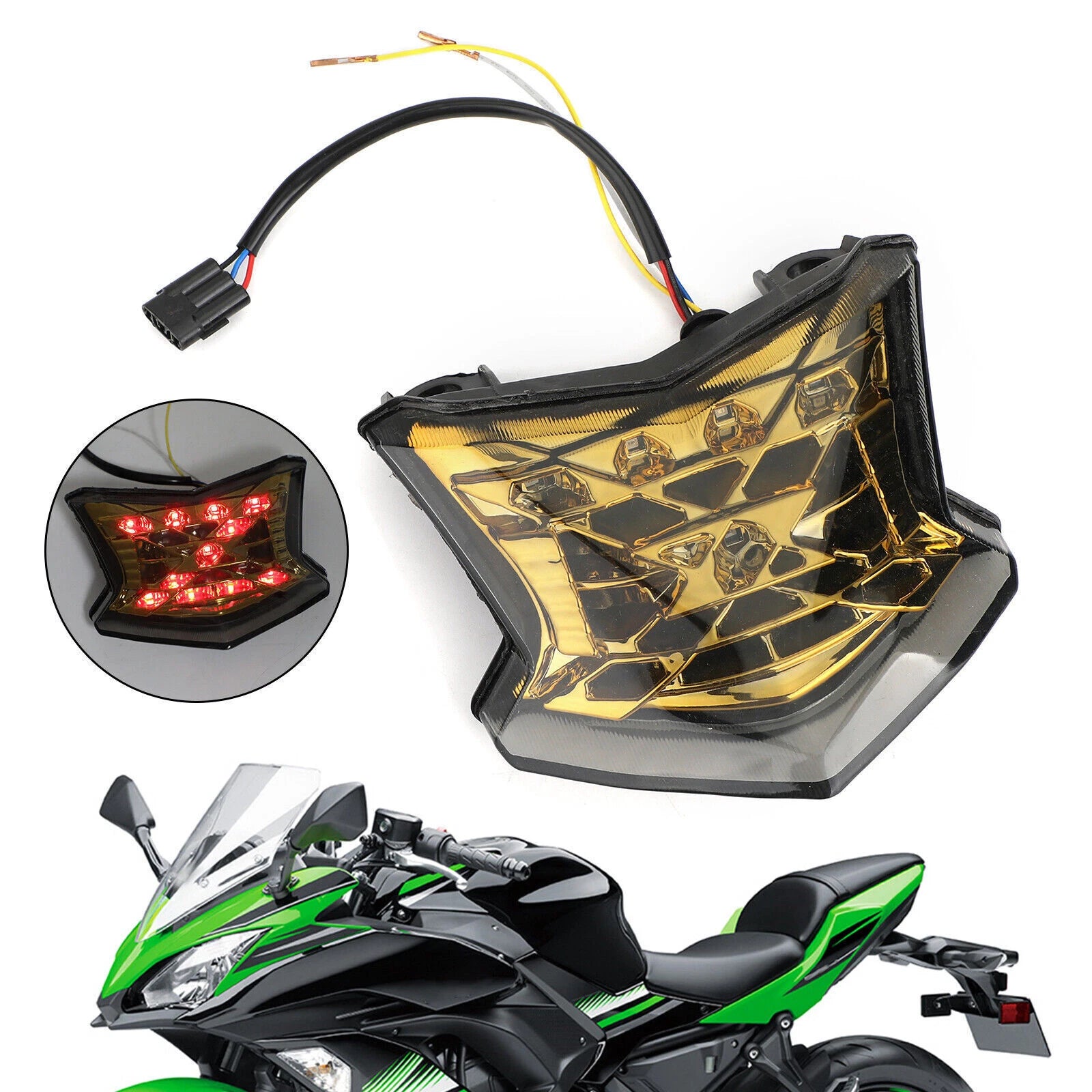 LED Brake Turn Signals Taillight for Kawasaki Z650 Ninja 650 Z900 (2017–2024)