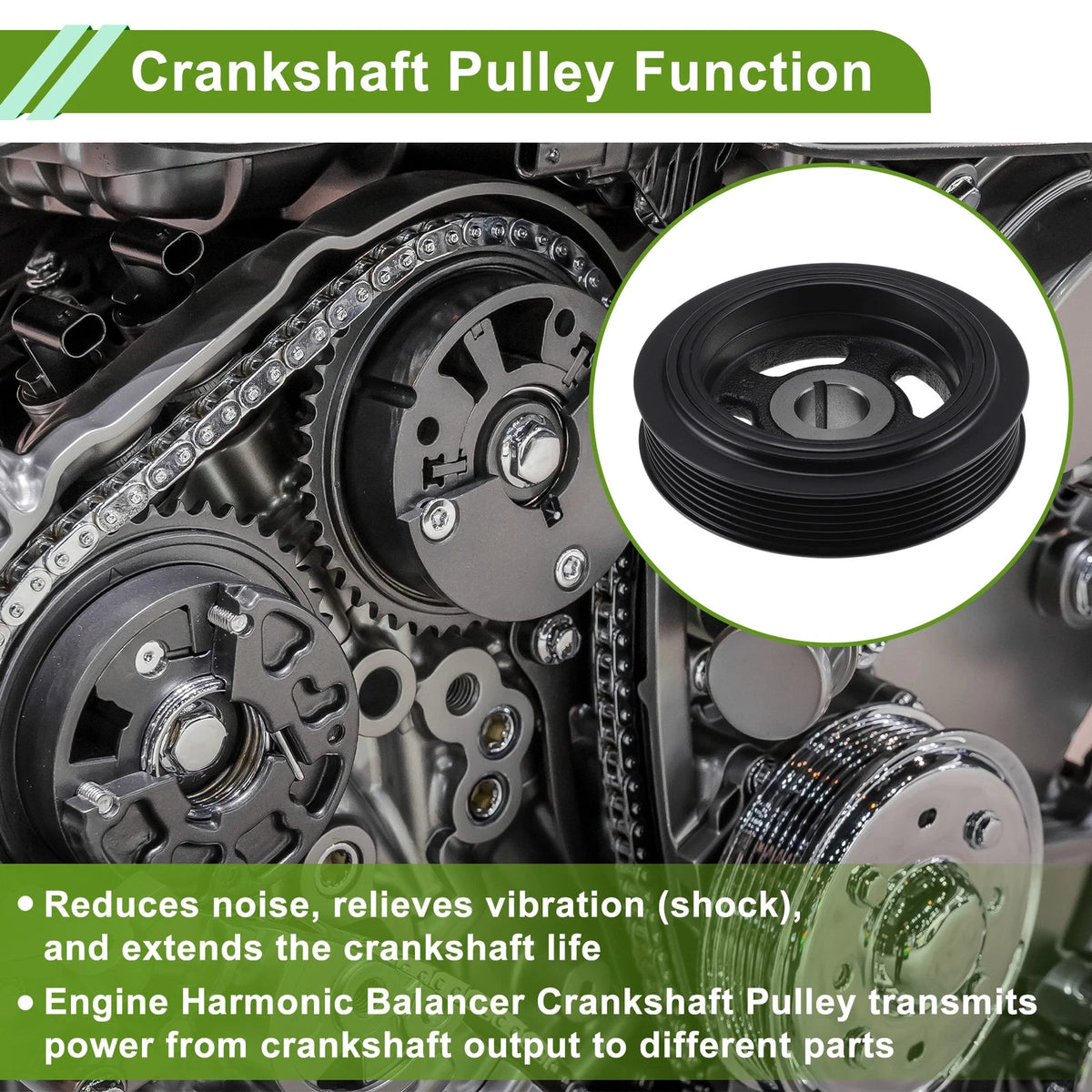 Engine Harmonic Balancer Crank Pulley Replacement for Pontiac Vibe (2003–2008)