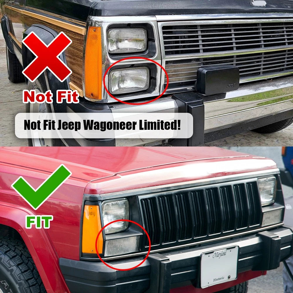 2X Smoke Lens Amber LED Front Corner Signal Lights for Jeep Cherokee XJ (1984–1996)