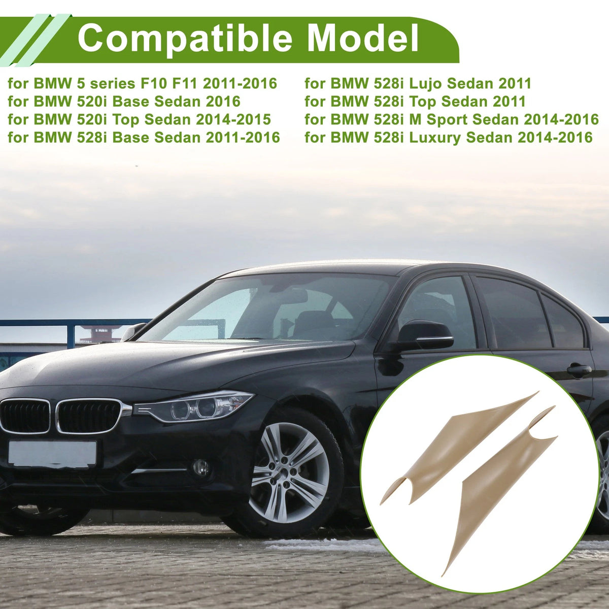 Door Panel Handle Pull Trim Cover for BMW 3 Series F30 (2012–2019) No. 51417279311 Beige
