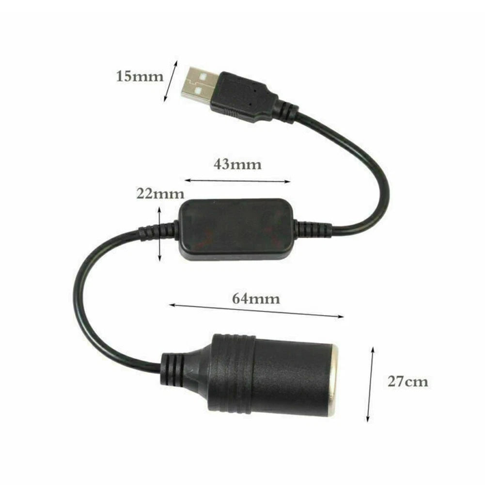USB A Male To 12V Car Socket Female Converter/Adapter Cable Rt