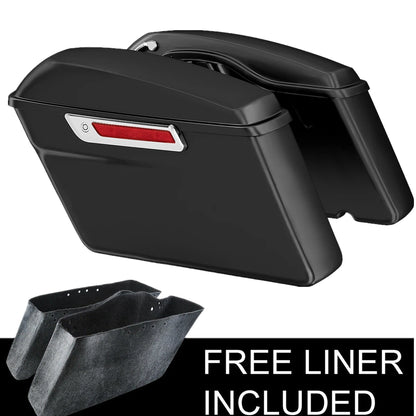 Matte Black Hard Saddle Bags for Harley Touring Street Road Glide (1993–2013)