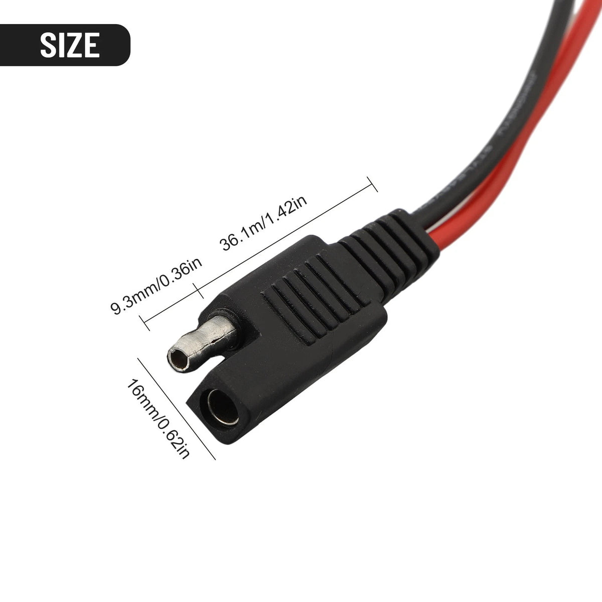 Flexible SAE Extension Cable 18AWG 0.5Ft for Automotive Equipment