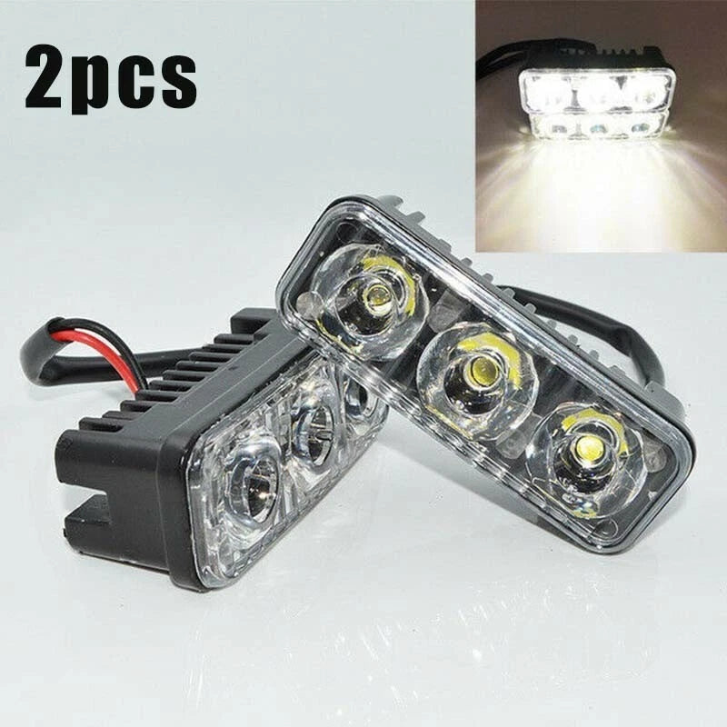 2X 3LED Super White DRL Fog Lamps for Universal Vehicles