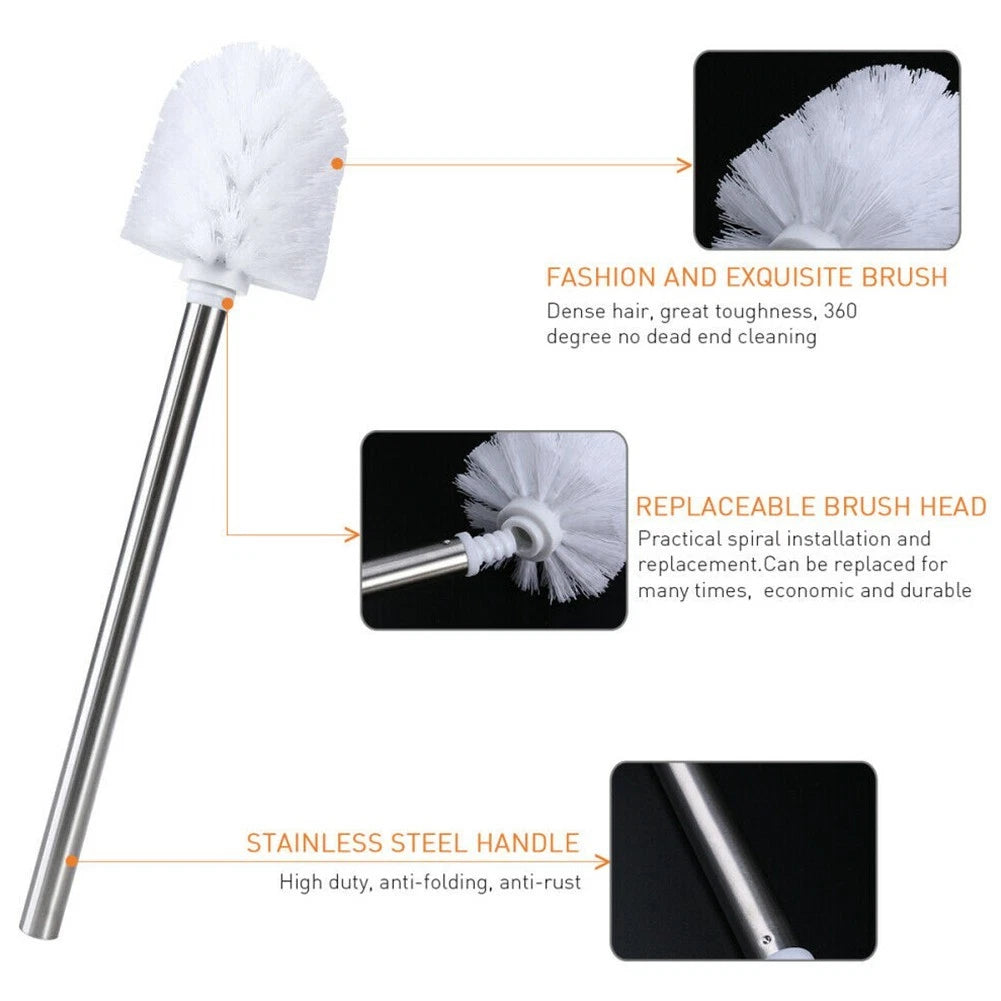 Toilet Brush Stainless Steel Chrome for Household Use