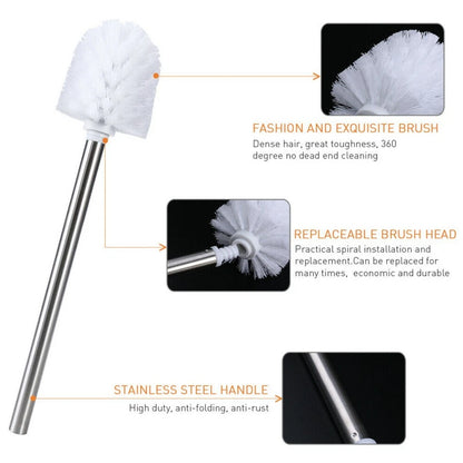 Toilet Brush Stainless Steel Chrome for Household Use